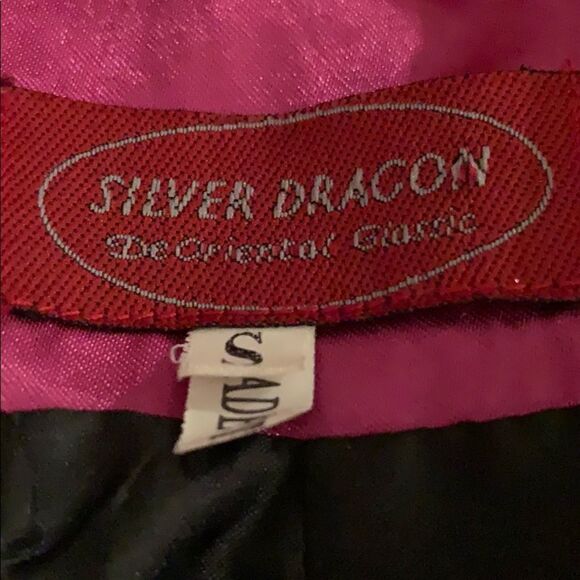 Silver Dragon oriental black & pink jacket - Picture 7 of 8